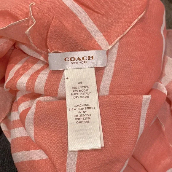 Coach long scarf in peachy pink - Picture 2 of 4